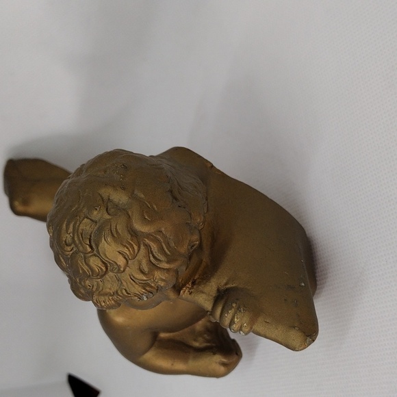 Vintage 1958 Universal Statuary Corp. Gold Cherub Angel Wall Hanging Decor - Picture 5 of 10